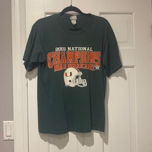 miami hurricane 2001 national champions vintage tshirt